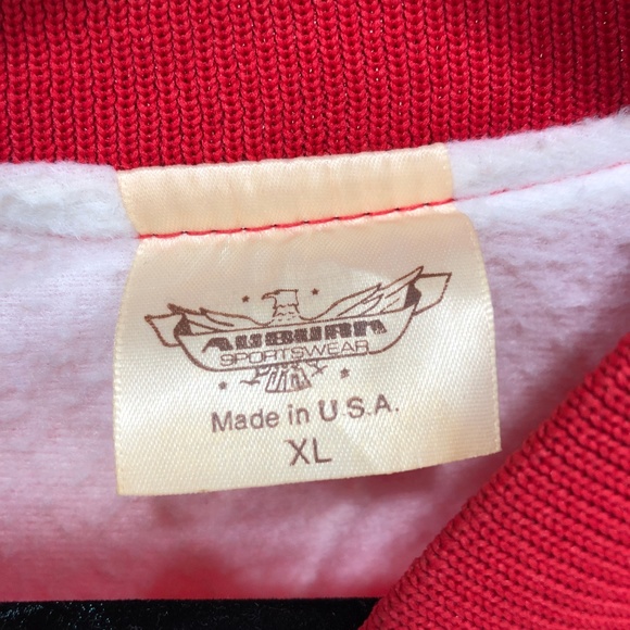 AUBURN CINCINNATI Reds XL Vintage Red Satin Bomber - Picture 2 of 3